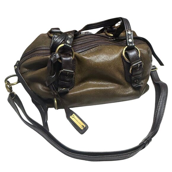 Rare Lucky Brand Olive Green Leather Satchel — New/Barely Used - Picture 1 of 17